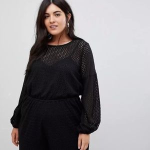 Crochet Lace Romper - Black